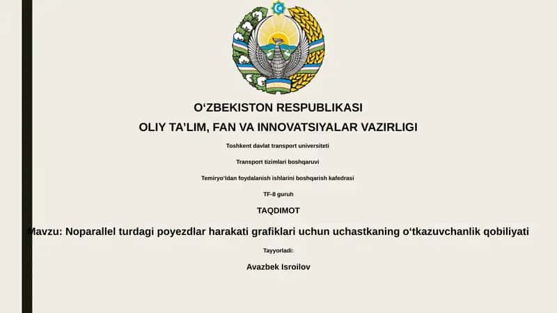 Noparallel turdagi poyezdlar harakati grafiklari 1