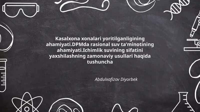Ichimlik suvining sifatini yaxshilashning zamonaviy usullari 1