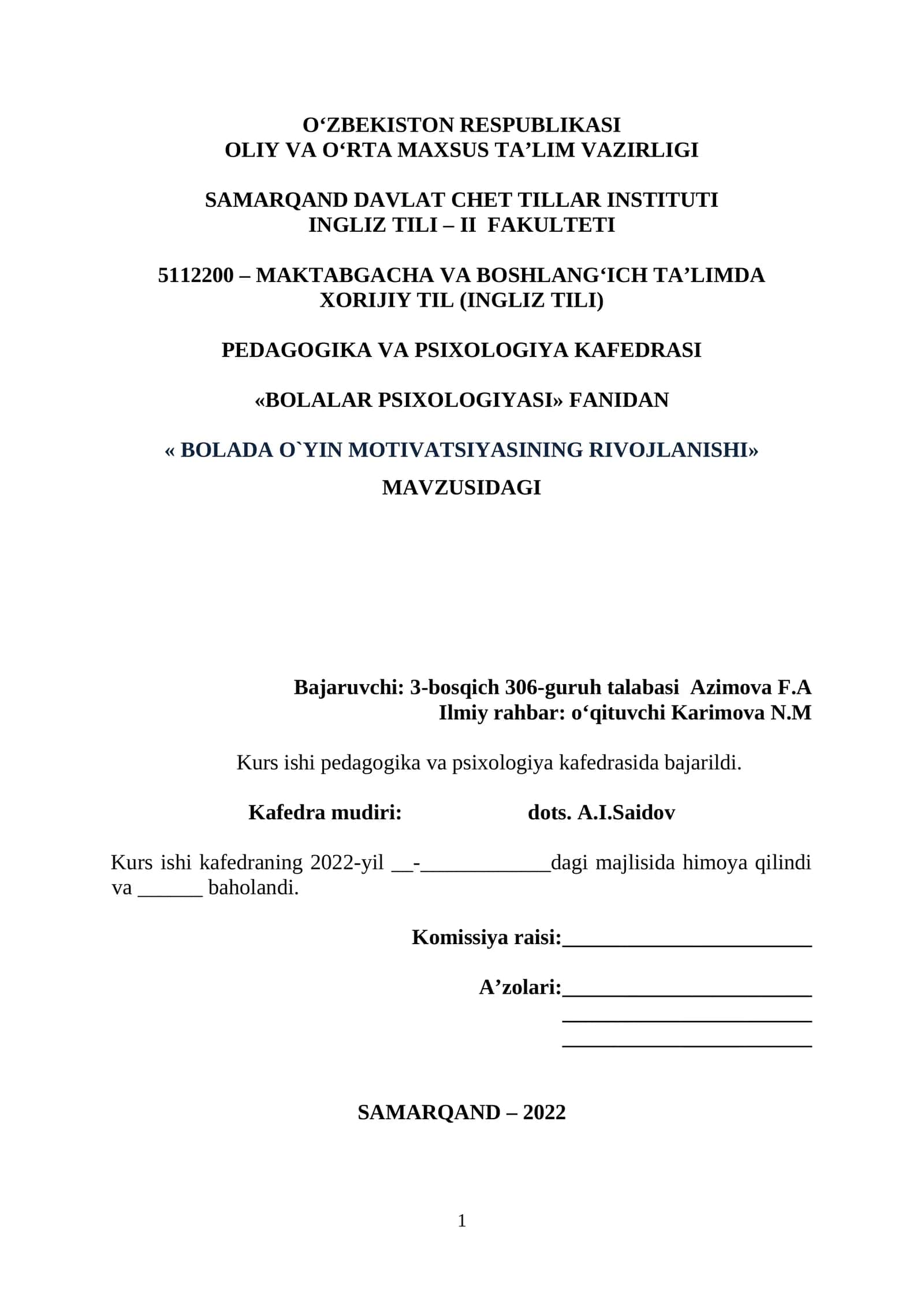 BOLADA O'YIN MOTIVATSIYASINING RIVOJLANISHI 1