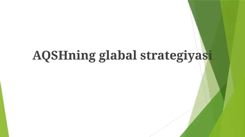 AQSHningglabalstrategiyasi 1