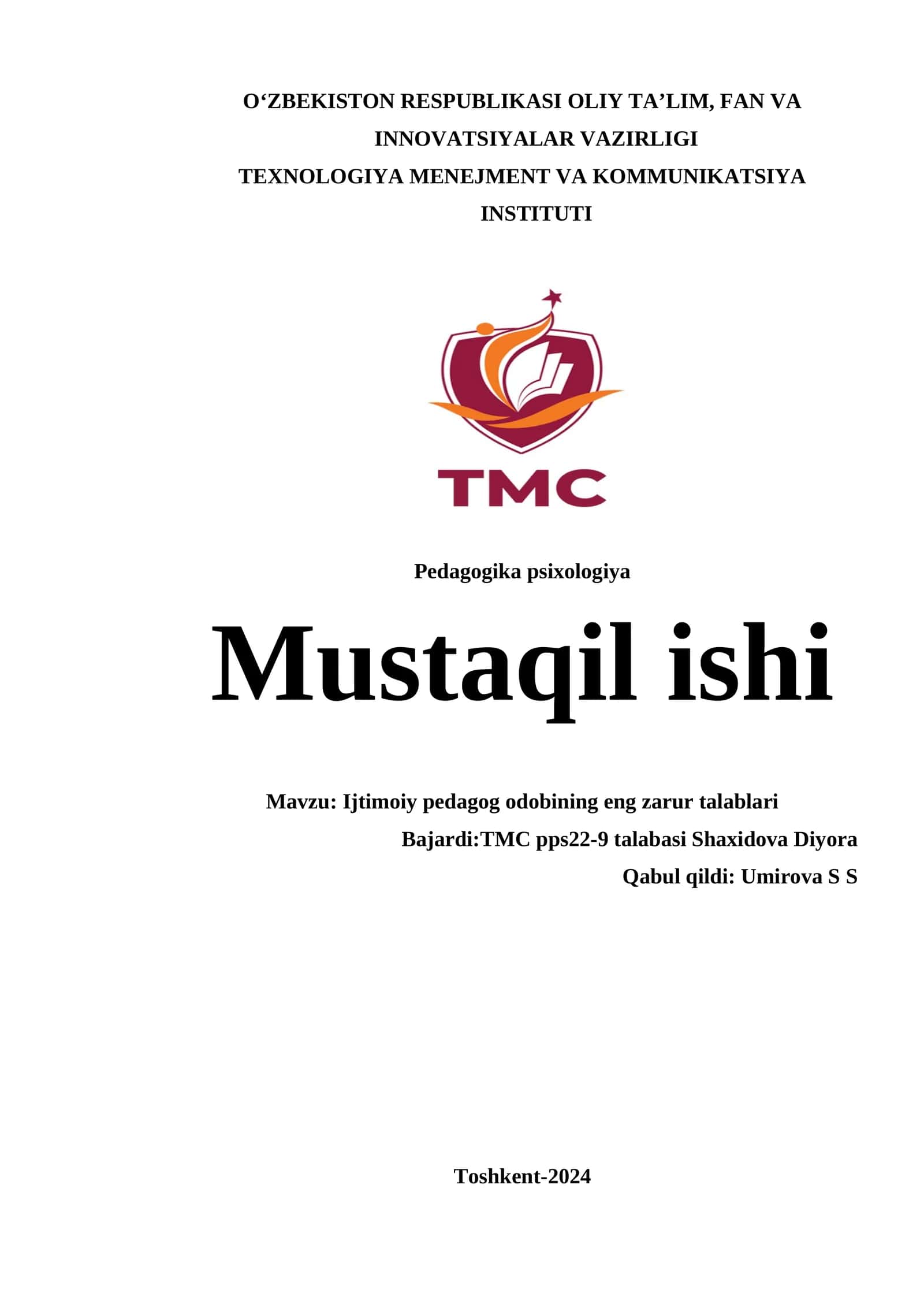 Ijtimoiy pedagog odobining eng zarur talablari 1