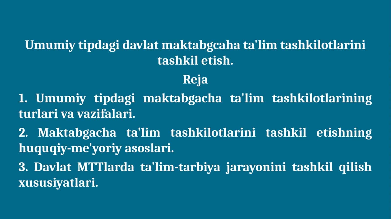 Umumiy tipdagi davlat maktabgacha ta'lim tashkilotlari 1