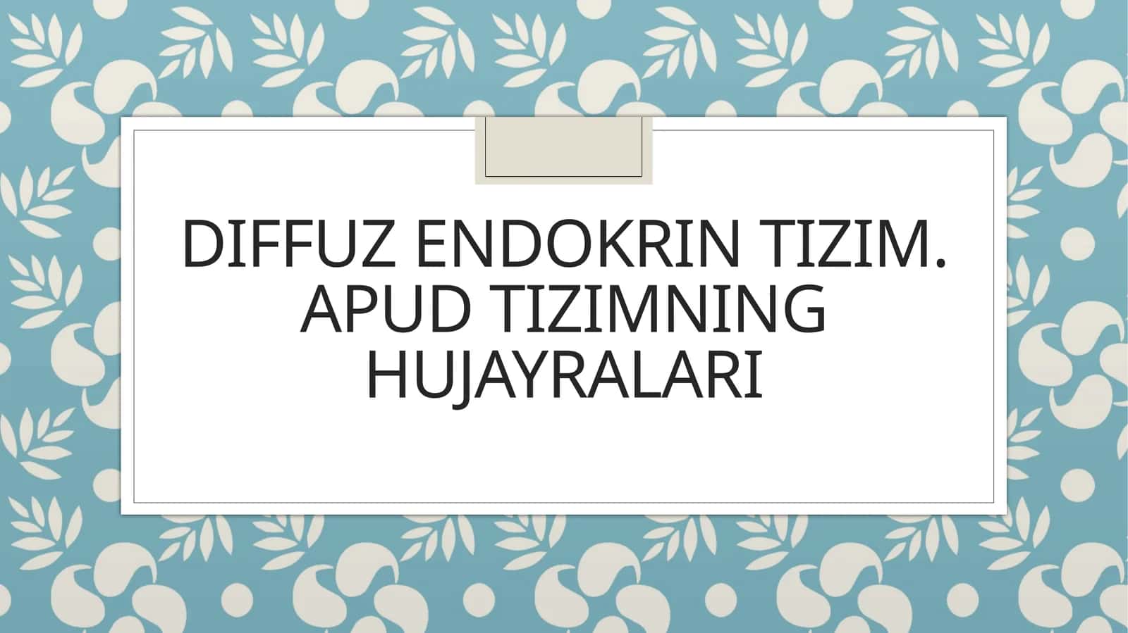 Diffuzendokrin Tizim 1