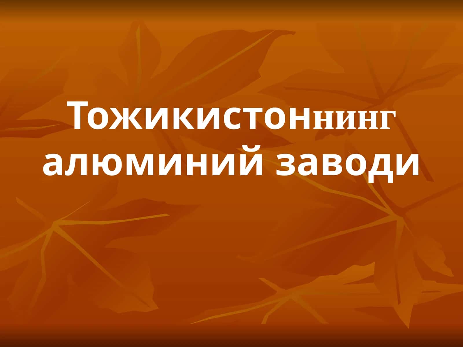 Тожикистон алюминий заводи 1