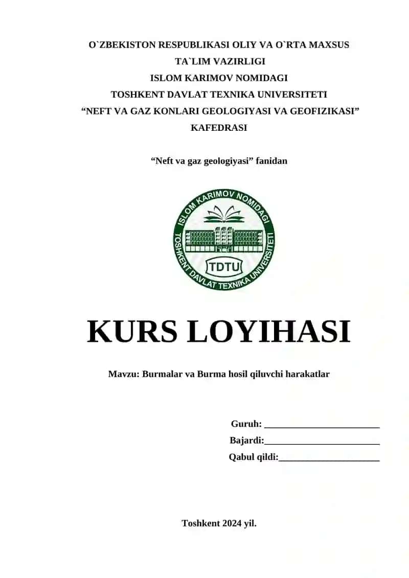 Burmalar va Burma hosil qiluvchi harakatlar 1