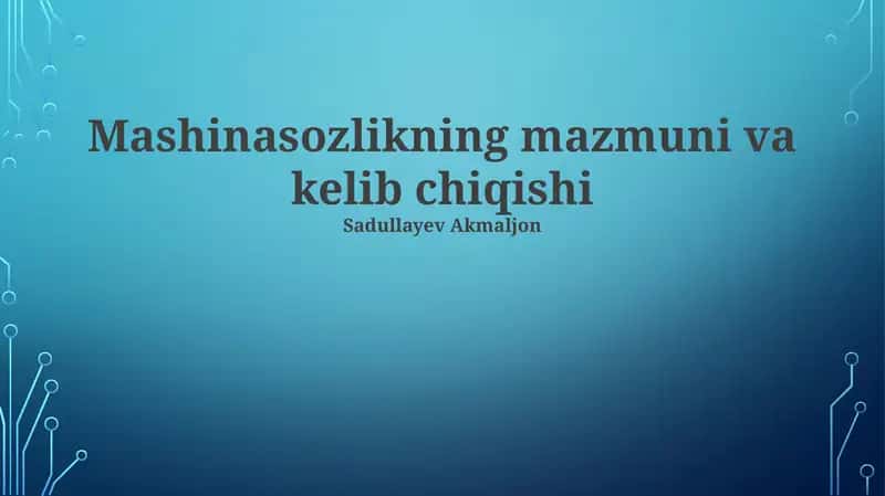 Mexanika muhandisligining kelib chiqishi 1