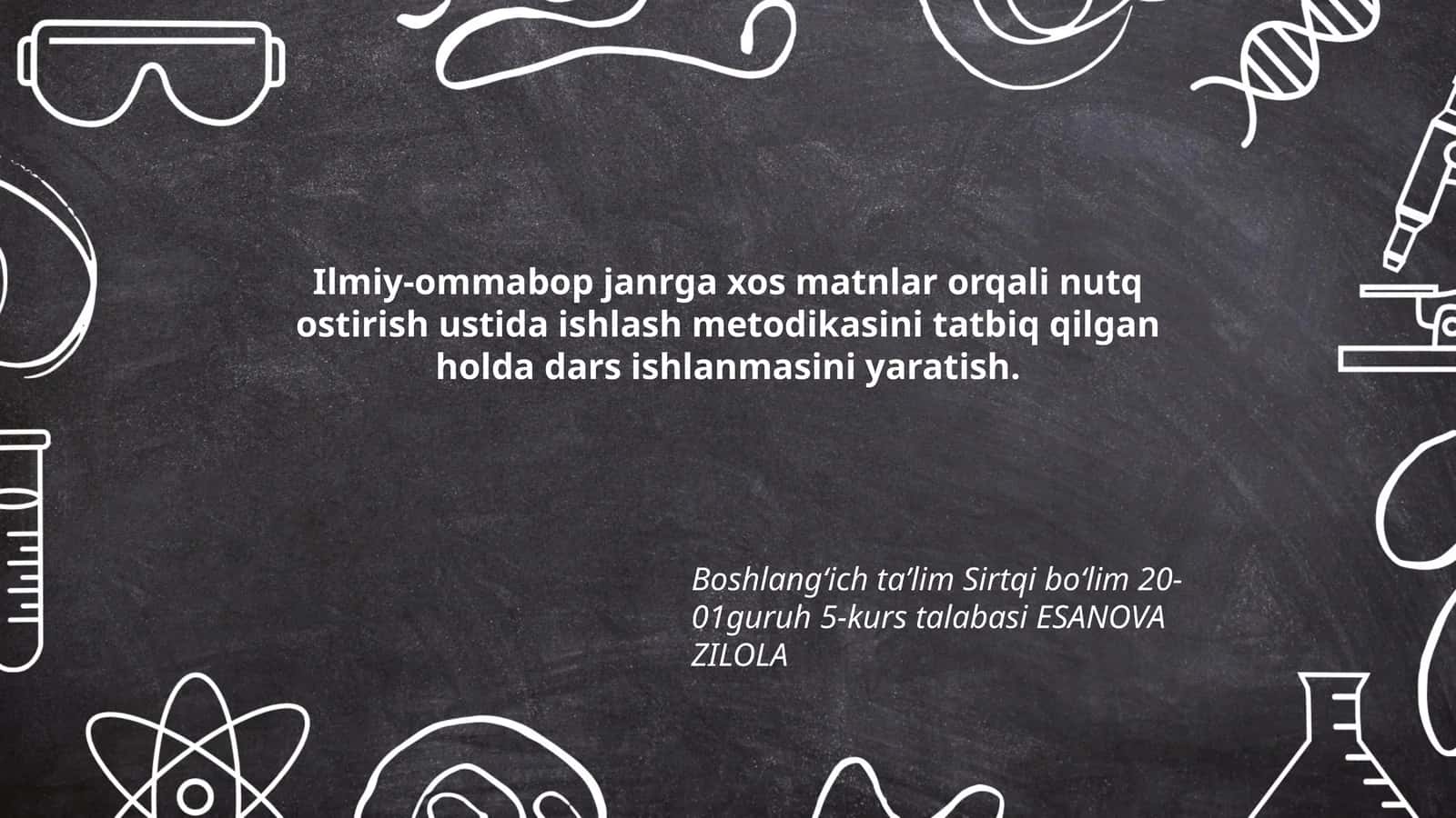 Ilmiy-ommabop janrga xos matnlar orqali nutq ostirish ustida ishlash metodikasi 1