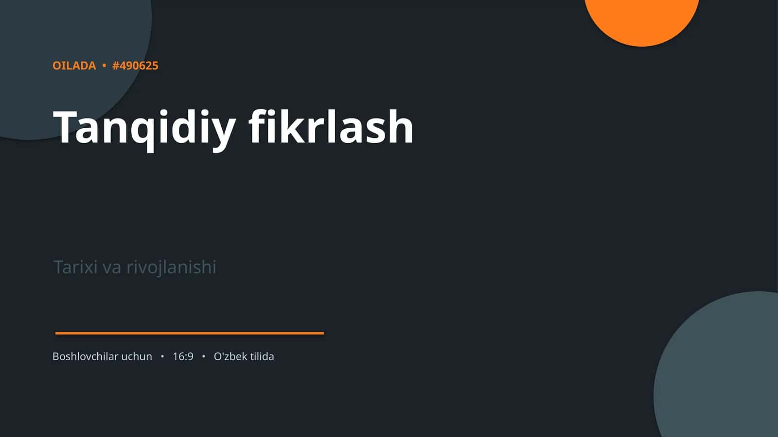 Tanqidiy fikrlash 1