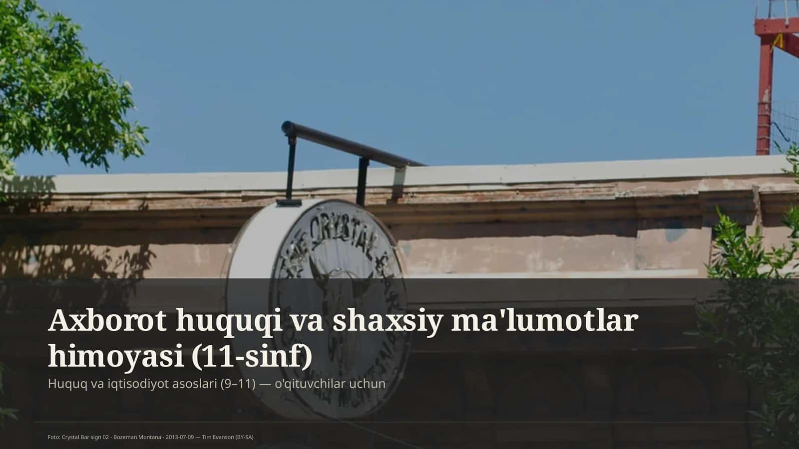Axborot huquqi va shaxsiy ma'lumotlar himoyasi (11-sinf) 1