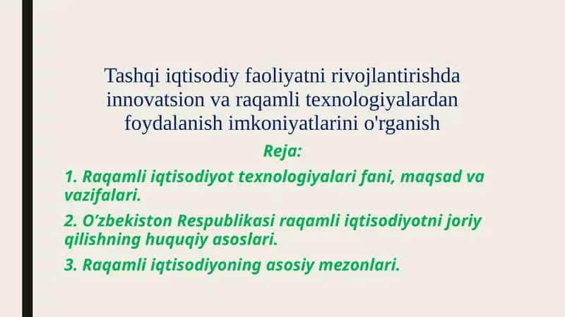 Raqamli iqtisodiyotning rivojlanishi 1