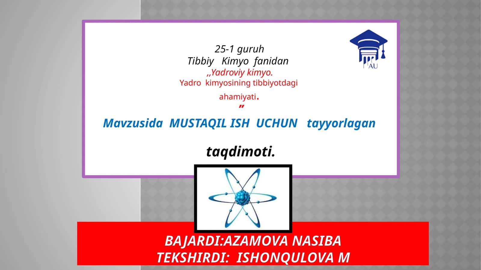Tibbiy Kimyofa 1