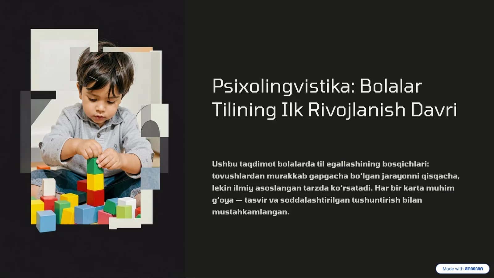 Psixolingvistika: Bolalar Tilining Ilk Rivojlanish Davri 1