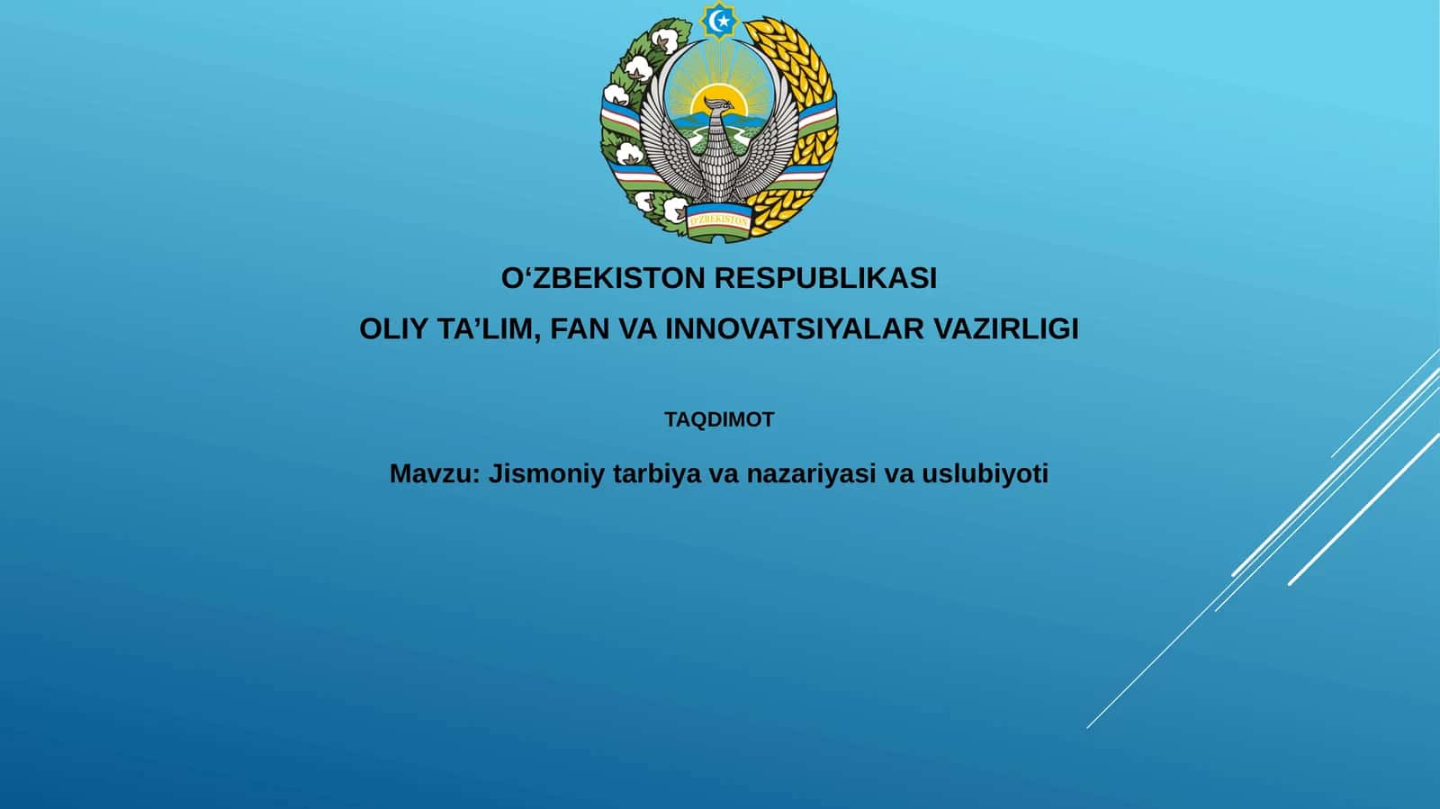 Jismoniy tarbiya va nazariyasi va uslubiyoti 1