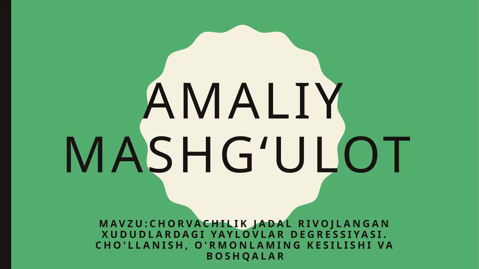 Chorvachilik jadalari va erishish 1