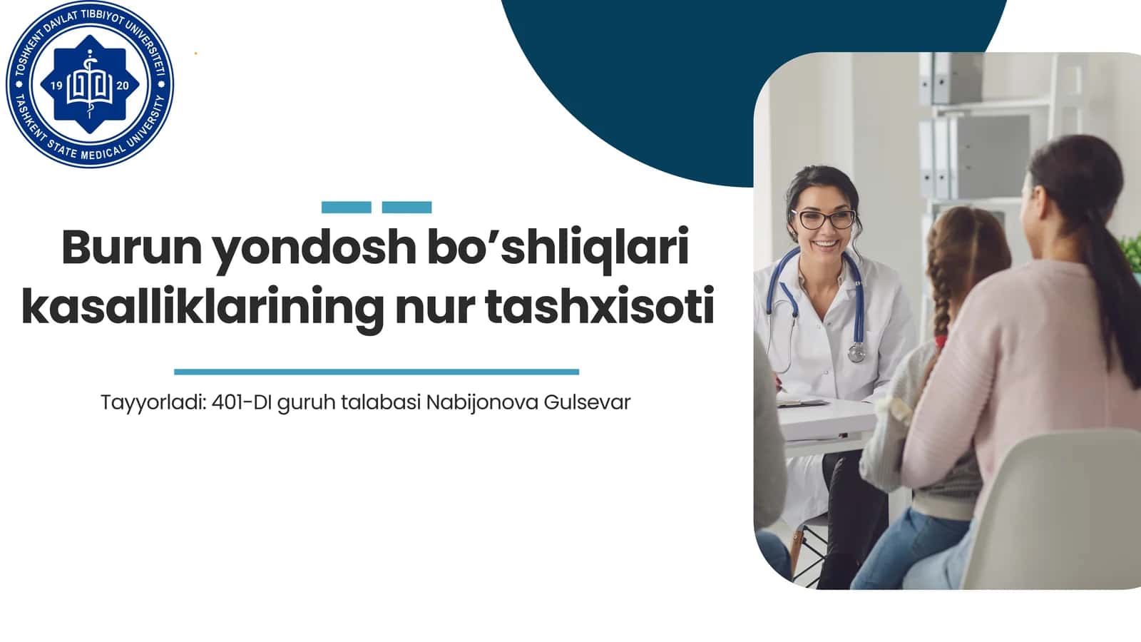 Burun yondosh bo'shliqlari kasalliklarining nur tashxisi 1