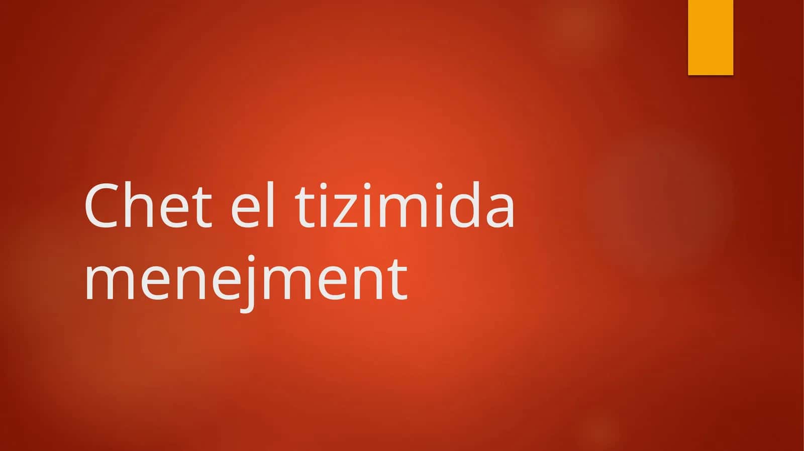Chet el tizimida menejment 1