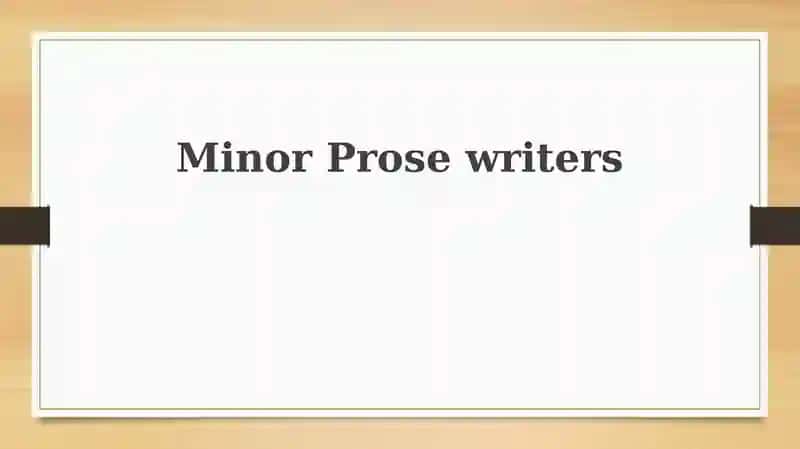 Minor Prose writers 1