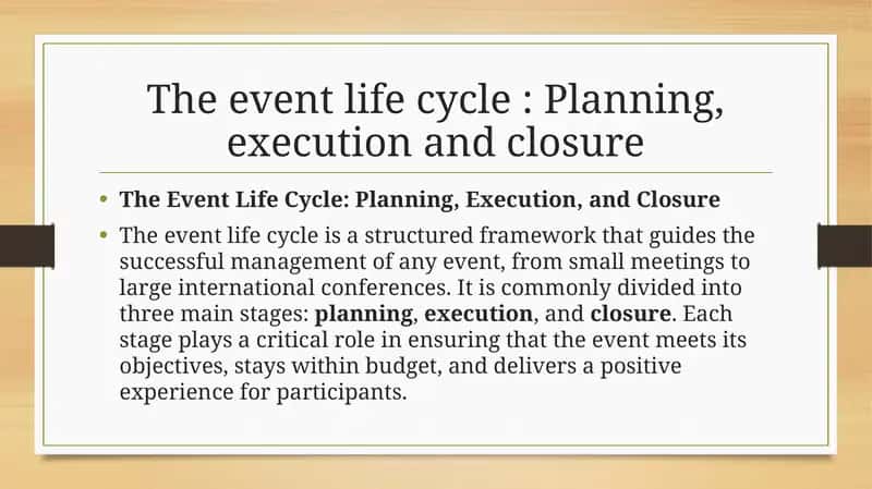 The event life cycle 1