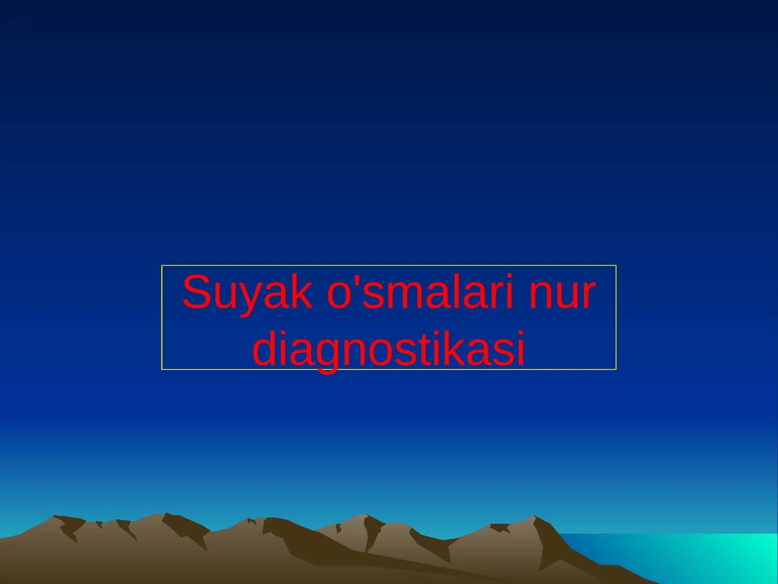 Suyako'smalarinurdiagnostikasi 1