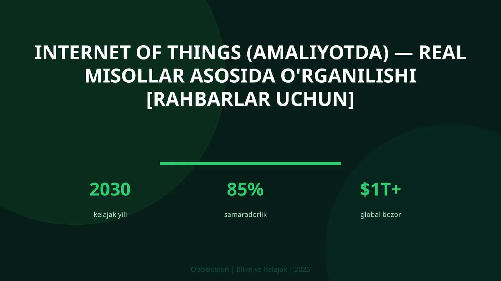 Internet of Things (amaliyotda) — real misollar asosida o'rganilishi [rahbarlar uchun] 1