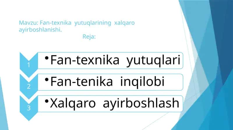 Fan-texnikayutuqlariningxalqaroayirboshlanishi 1