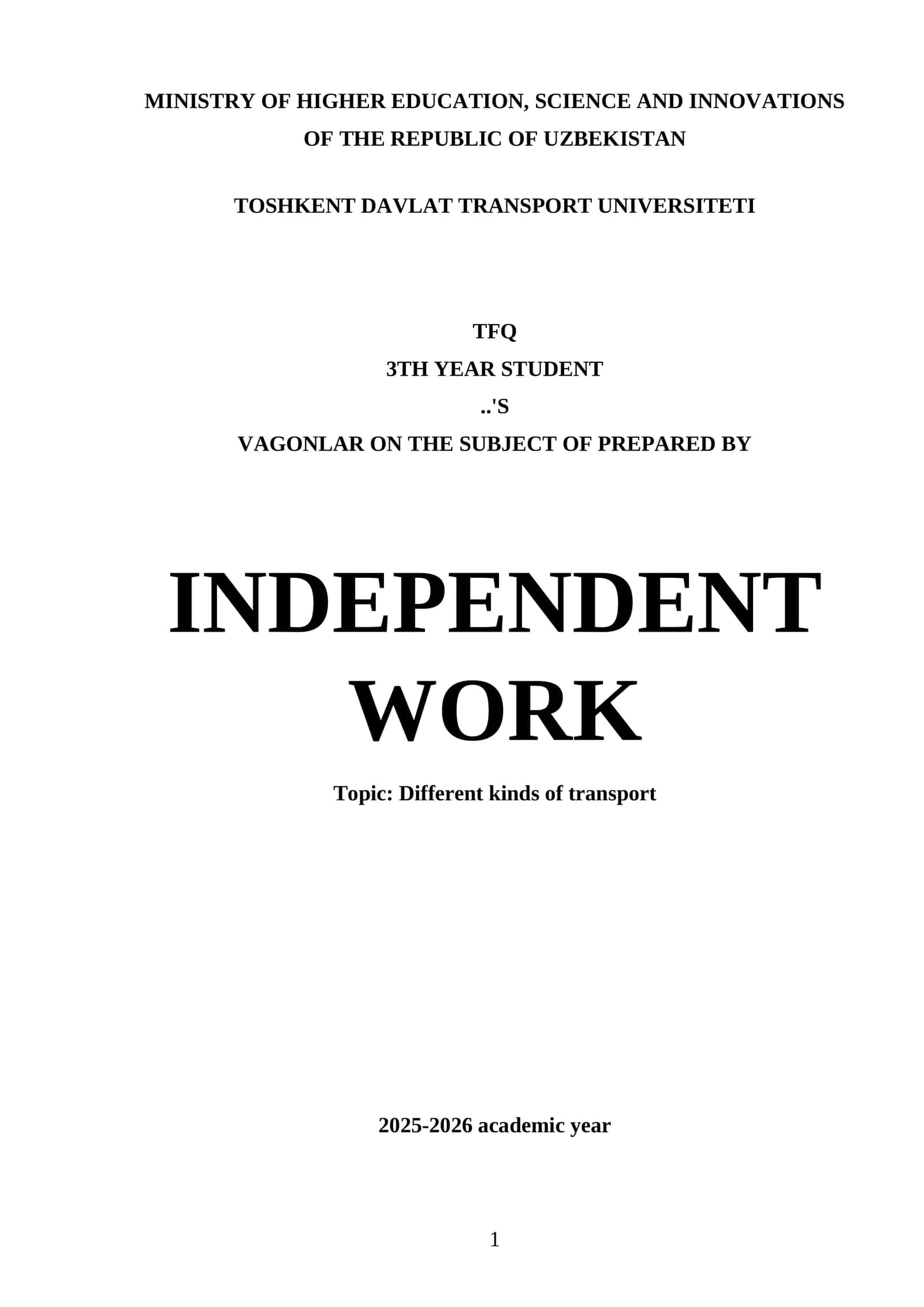 Different kinds of transport 1
