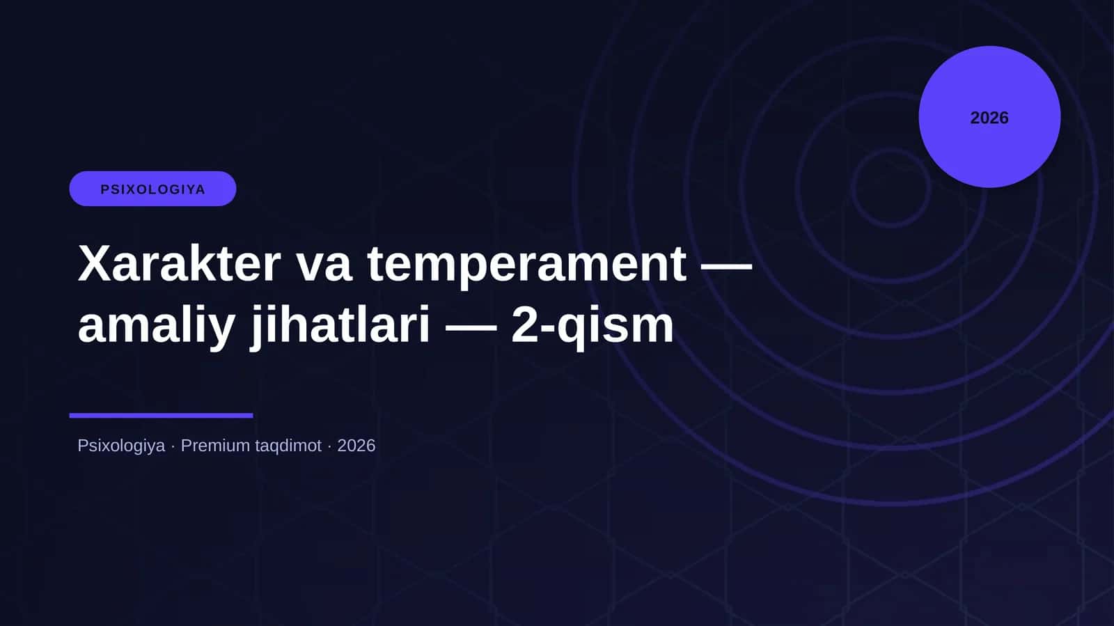 Xarakter va temperament — amaliy jihatlari — 2-qism 1