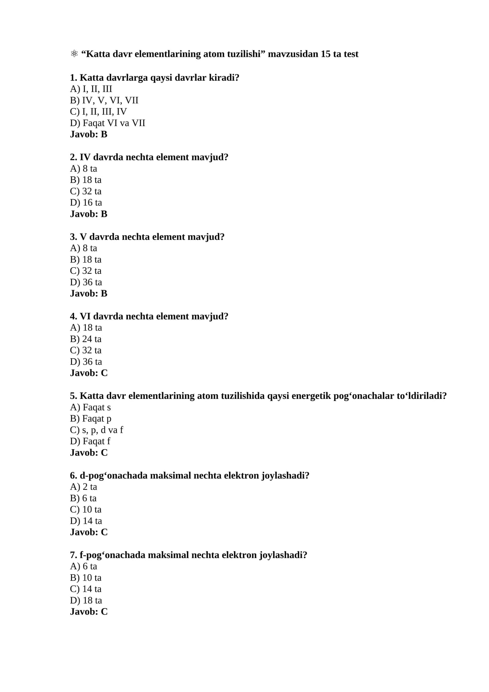 Katta davr elementlarining atom tuzilishi 1