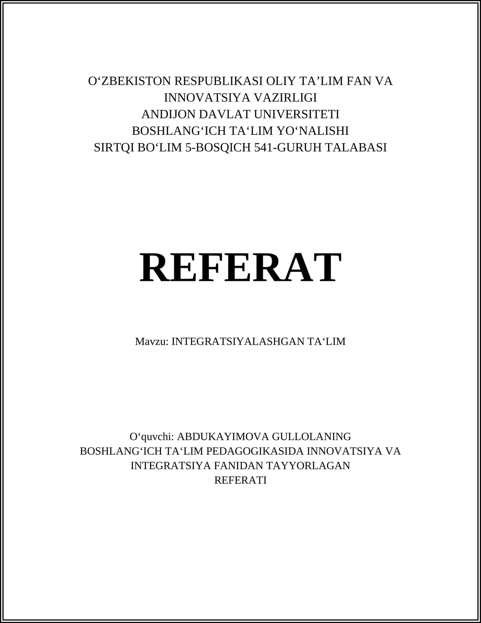 INTEGRATSIYALASHGAN TA‘LIM 1