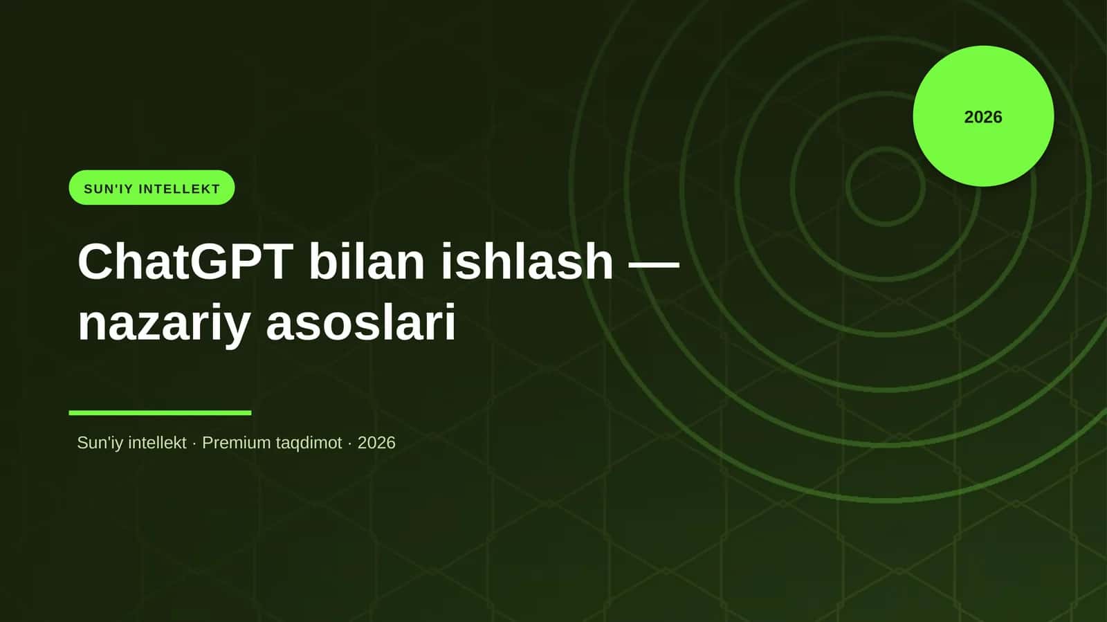ChatGPT bilan ishlash — nazariy asoslari 1