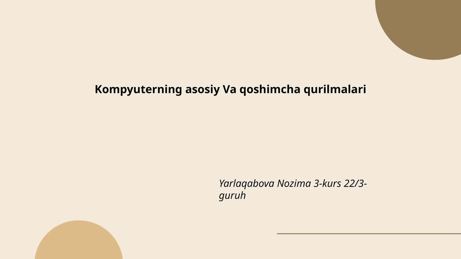 Kompyuterning asosiy Va qoshimcha qurilmalari 1