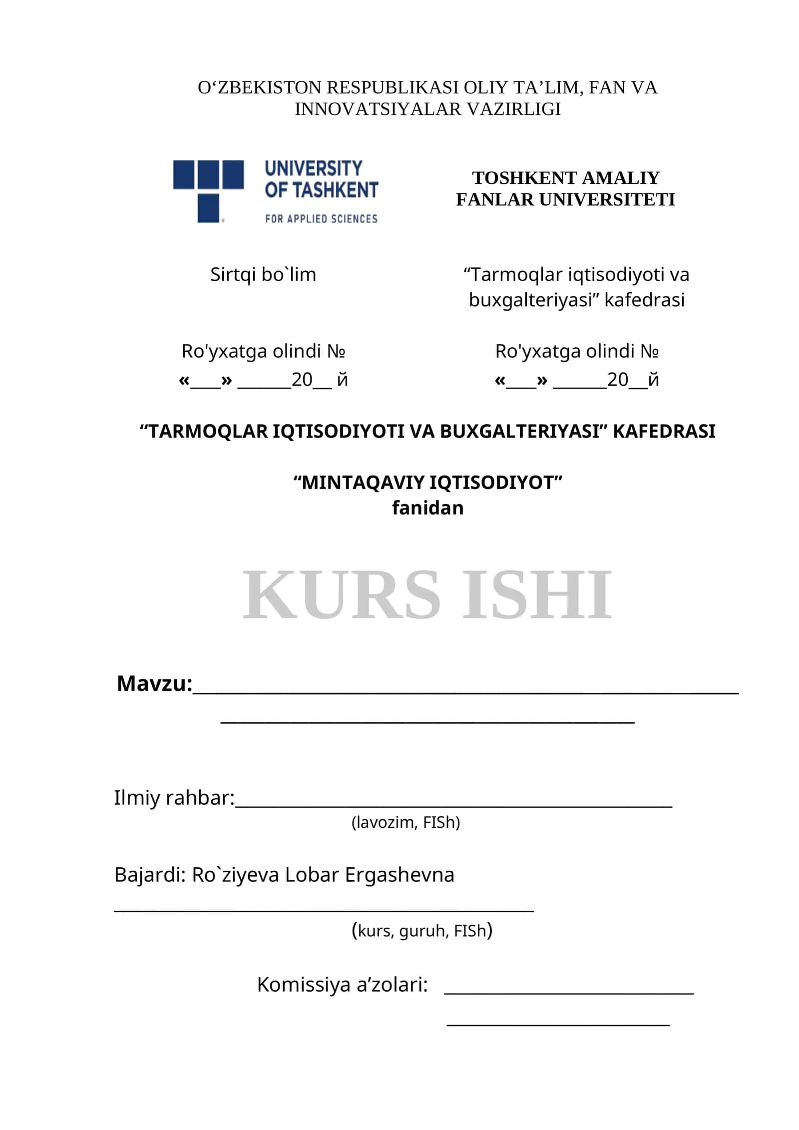 mintaqaviy iqtisodiyot 1