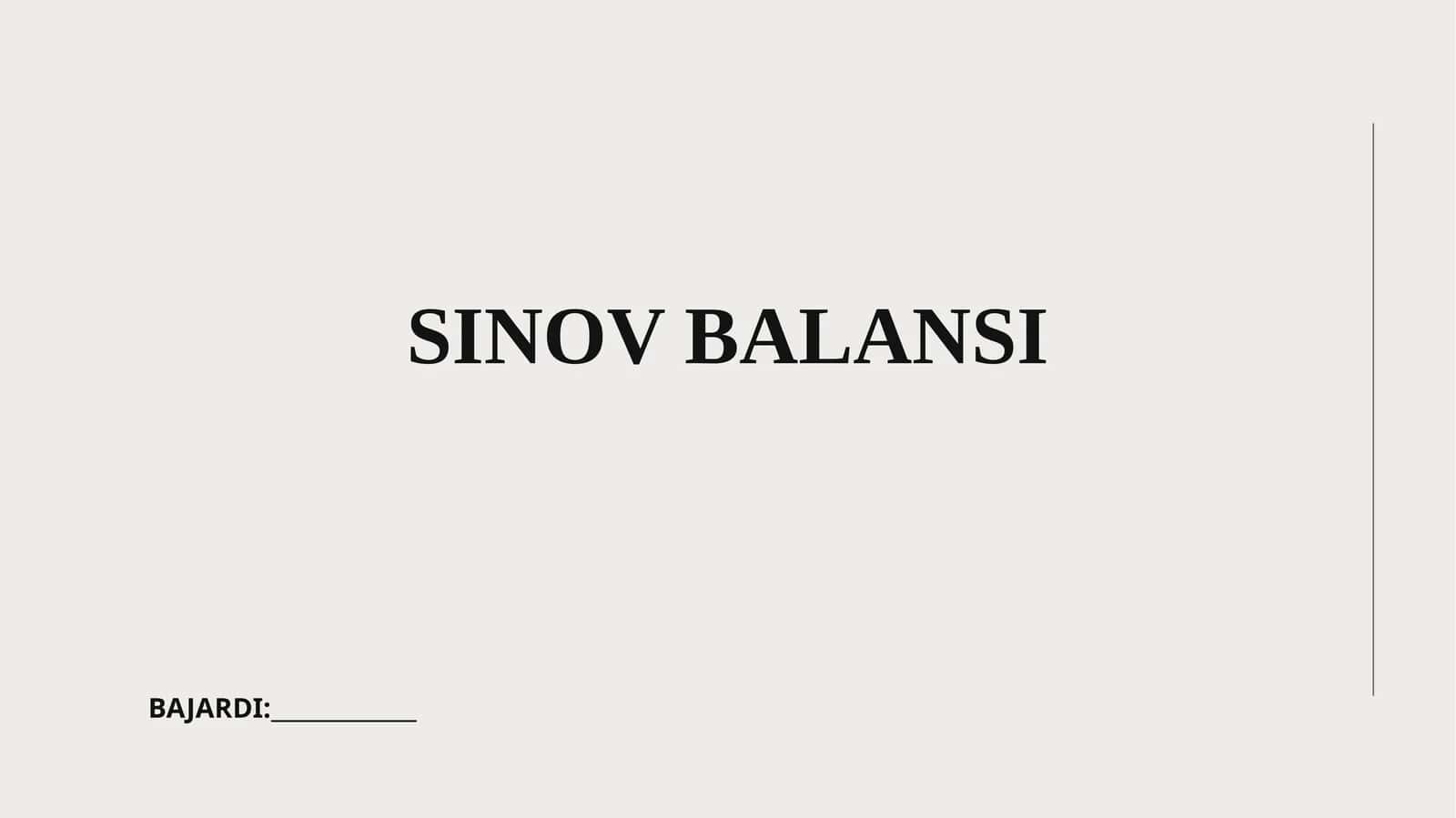 SINOV BALANSI 1
