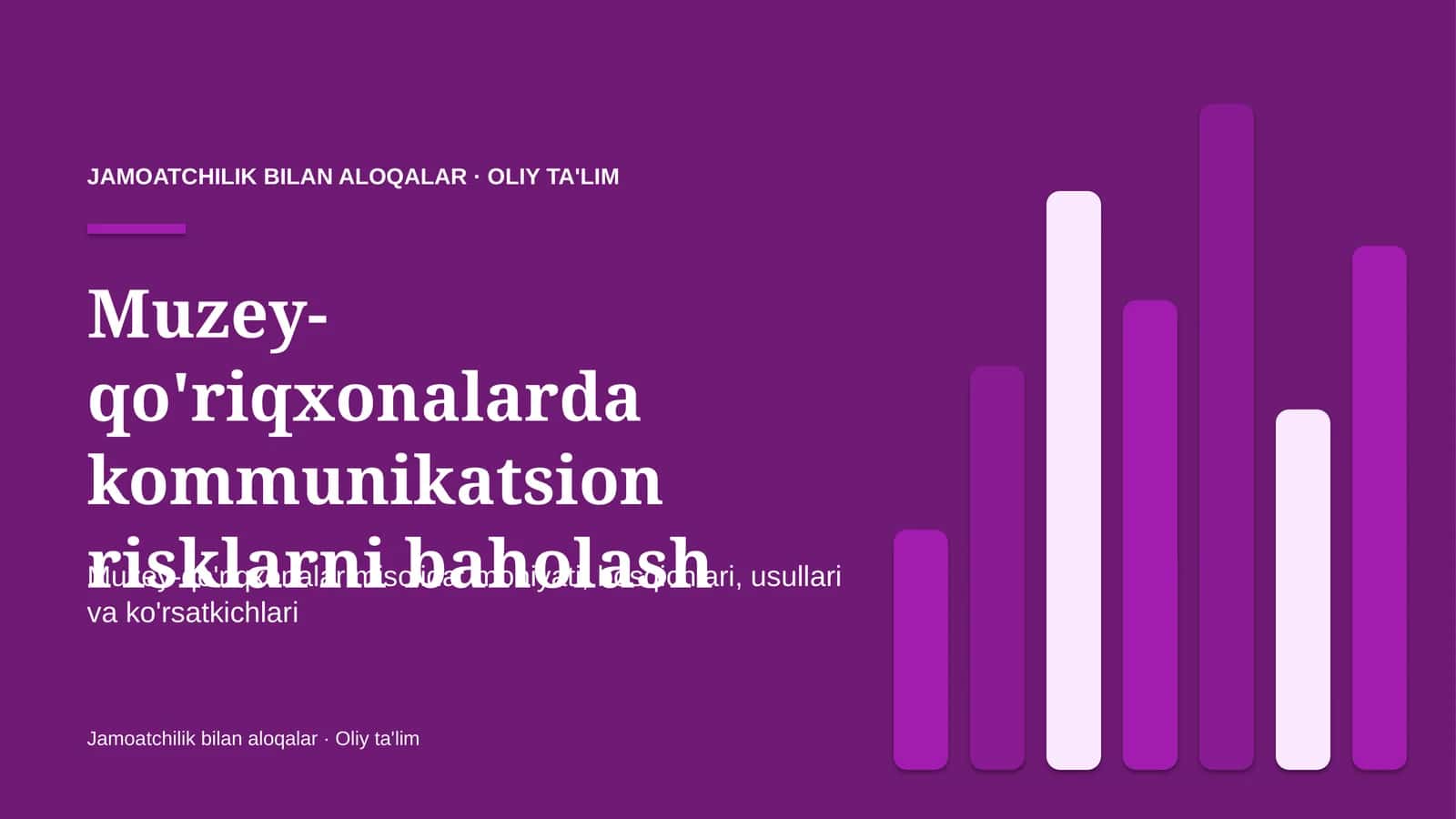 muzey qo'riqxonalarda kommunikatsion risklarni baholash 8618 1