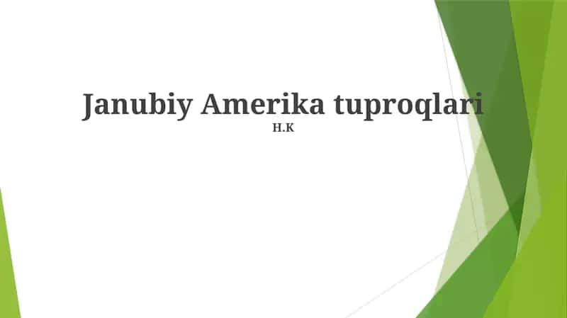 Janubiy Amerika tuproqlari 1