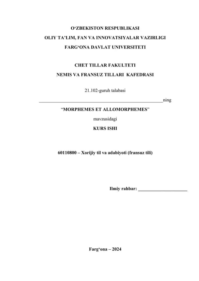 MORPHEMES ET ALLOMORPHEMES 1
