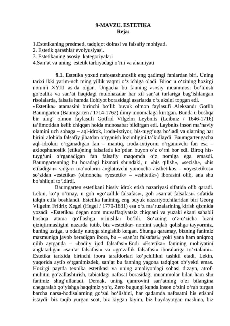 Estetika 1