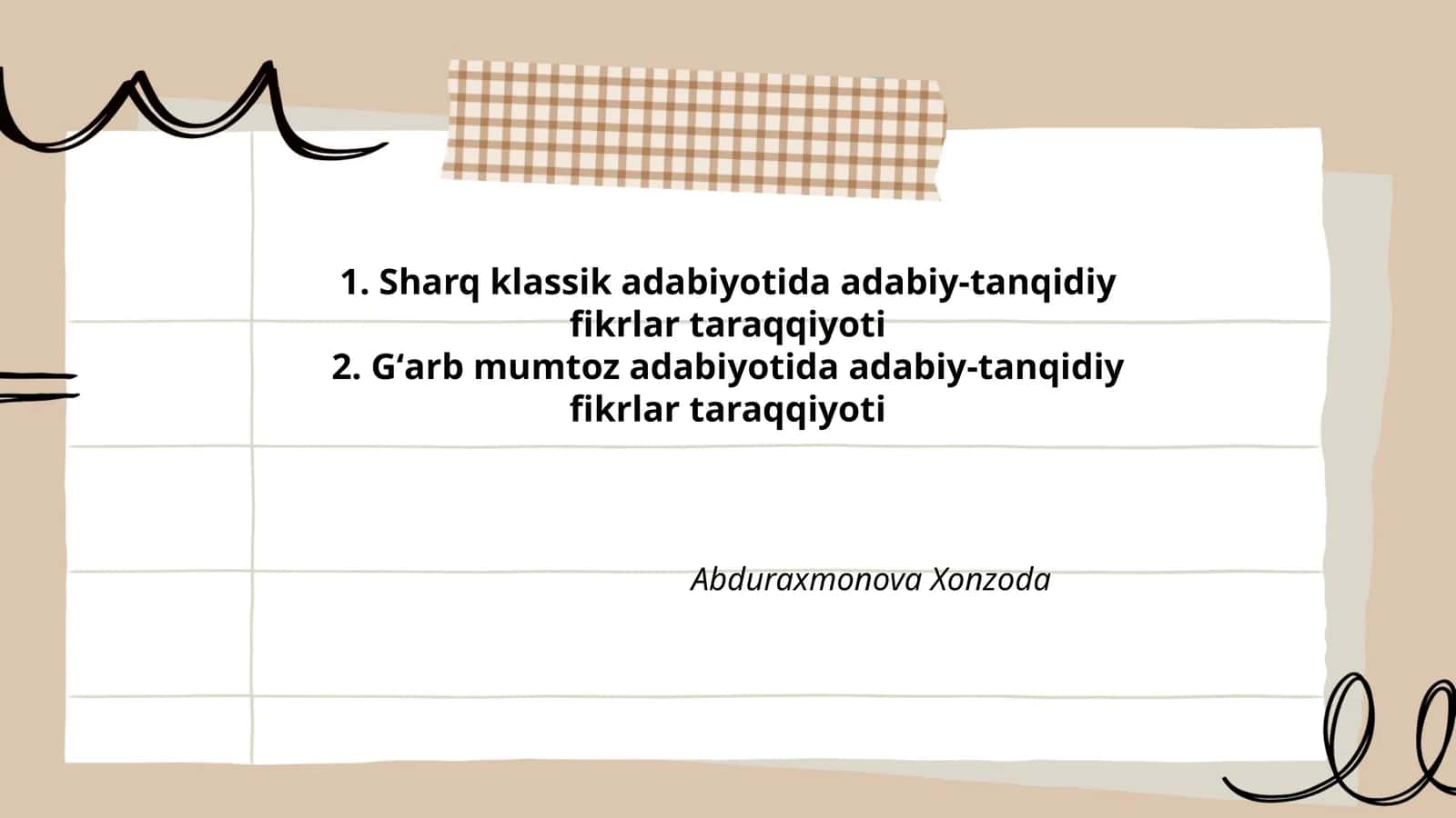 Sharq klassik adabiyotida adabiy-tanqidiy fikrlar taraqqiyoti 1