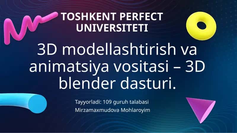 Blender dasturi 1