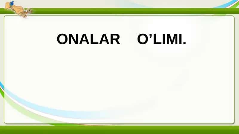 ONALAR O’LIMI 1