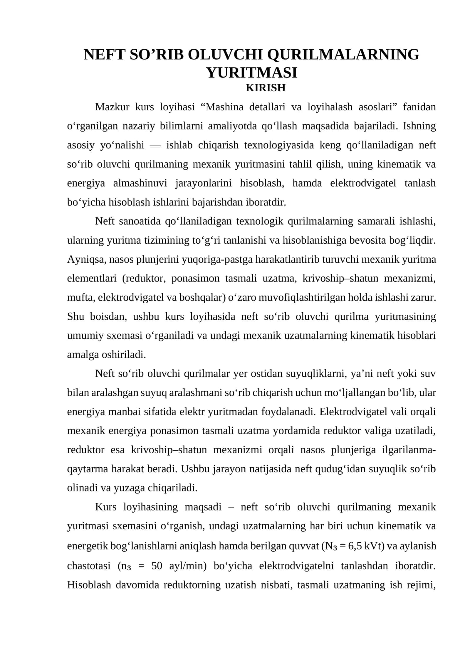 NEFT SO’RIB OLUVCHI QURILMALARNING YURITMASI 1