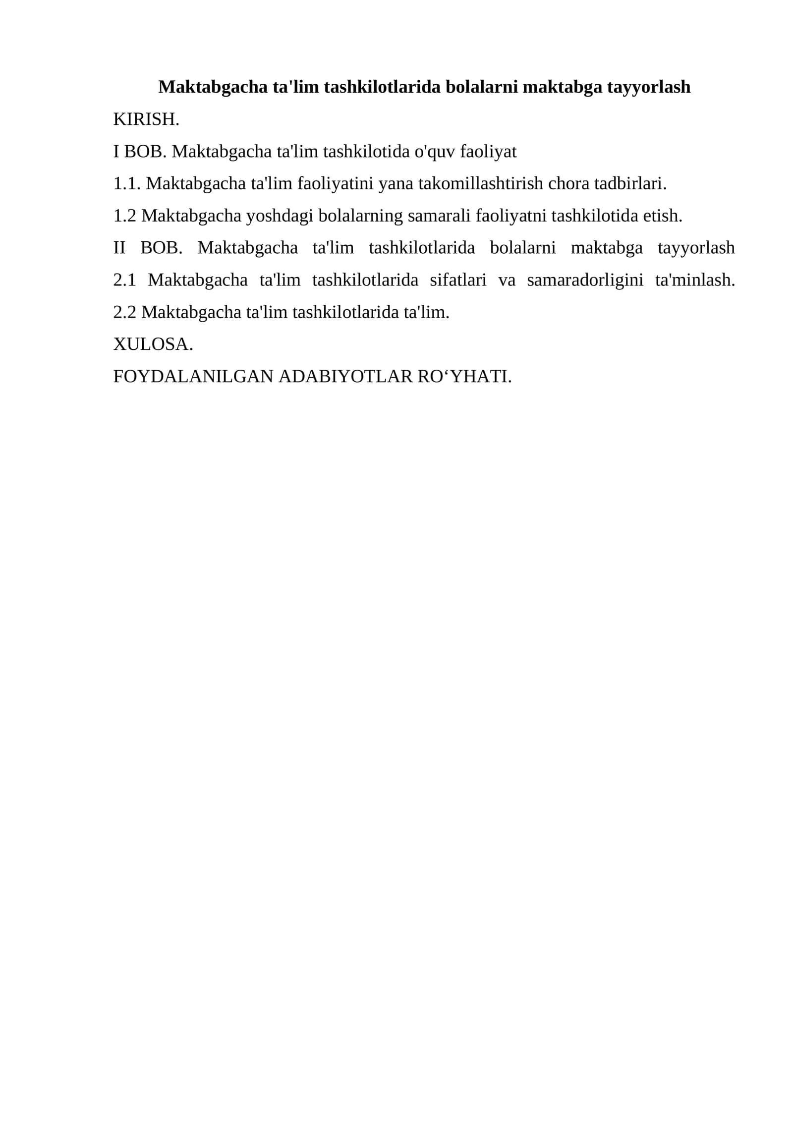 Maktabgacha ta'lim tashkilotlarida bolalarni maktabga tayyorlash 1