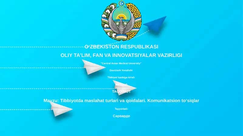 Tibbiyotda maslahat turlari va qoidalari 1