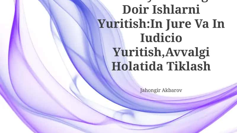 Xususiy Nizolarga Doir Ishlarni Yuritish 1