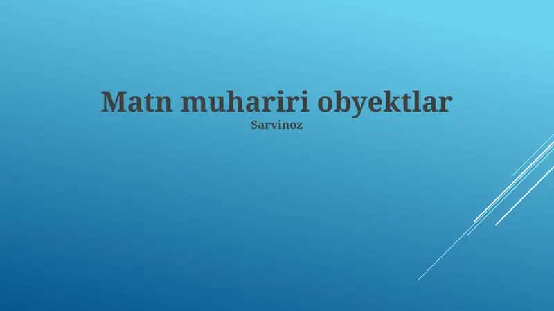 Matn Muharriri Ob'ektlar 1
