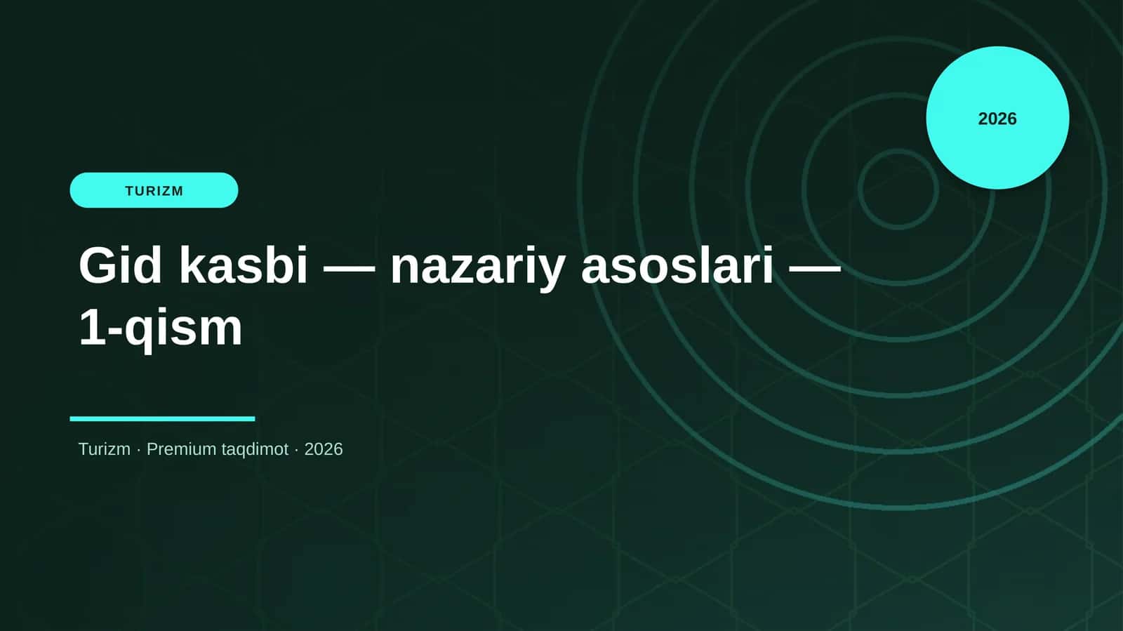 Gid kasbi — nazariy asoslari — 1-qism 1