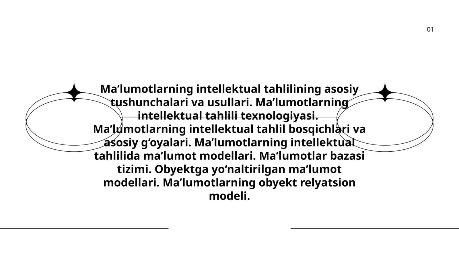 Ma’lumotlarning Intellektual Tahlili 1