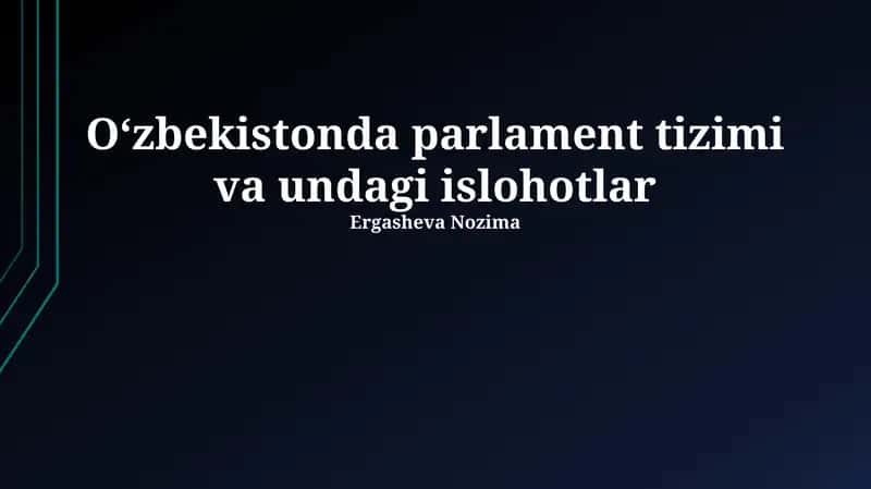 O'zbekistonda Parlamentarizmning Shakllanishi va Konstitutsiyaviy Asoslari 1