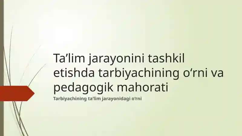 Pedagogik mahorati 1