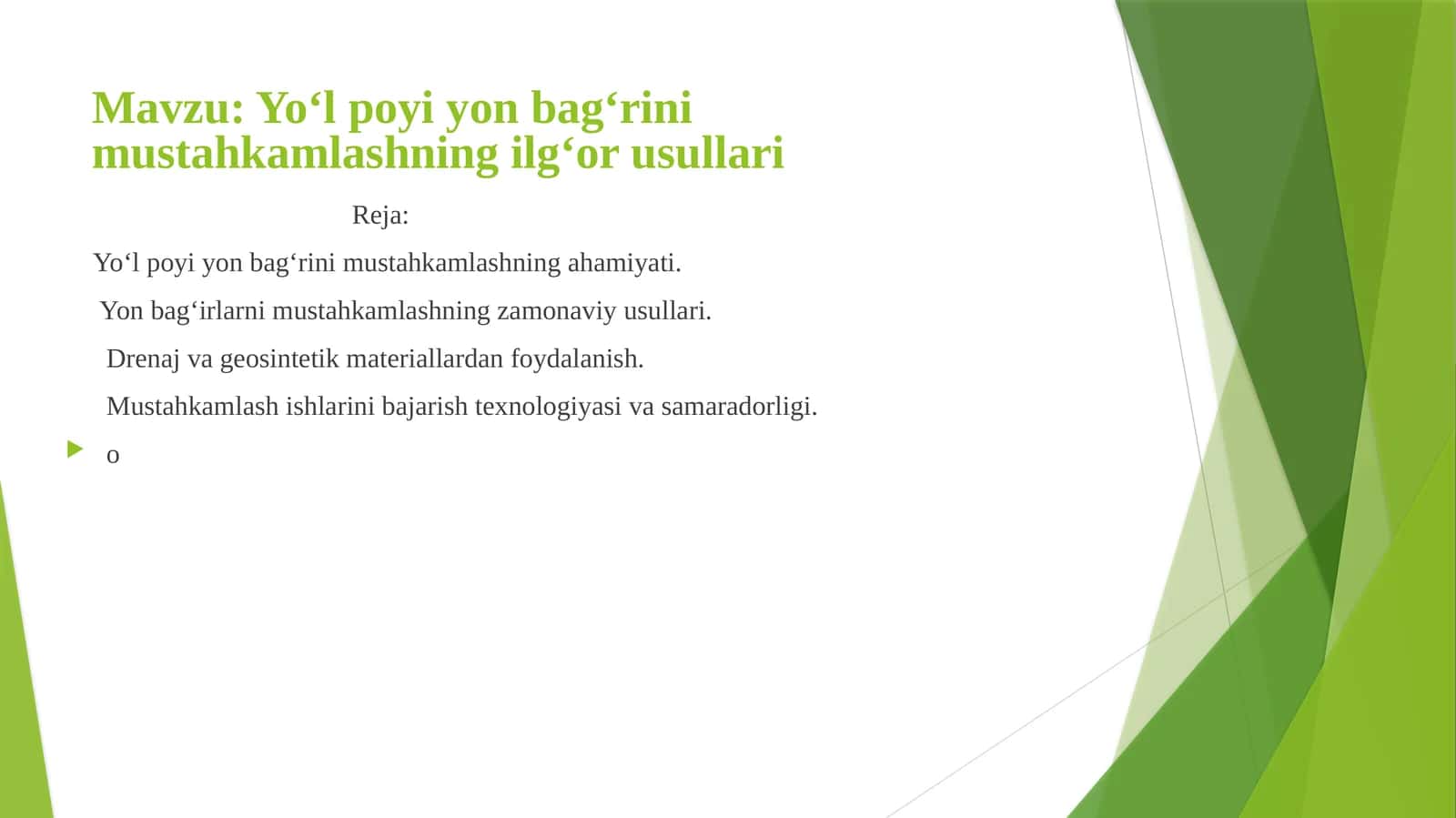 Yo‘l poyi yon bag‘rini mustahkamlashning ilg‘or usullari 1